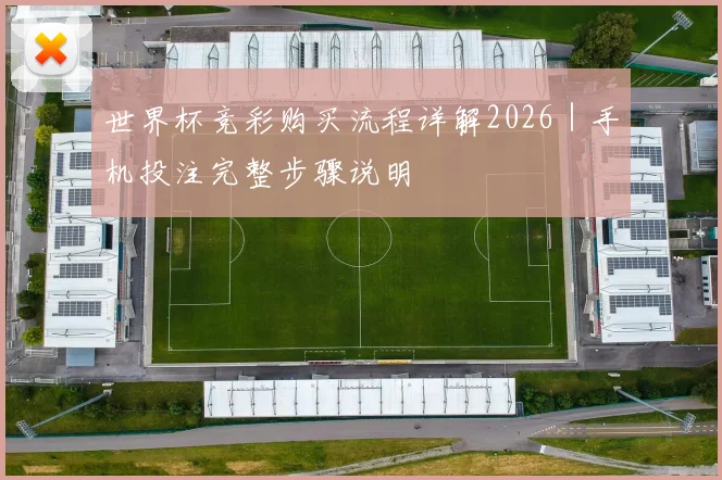 世界杯竞彩购买流程详解2026｜手机投注完整步骤说明
